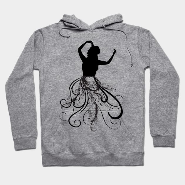 Sillhuoette of a woman dancing Hoodie by T-Crafts